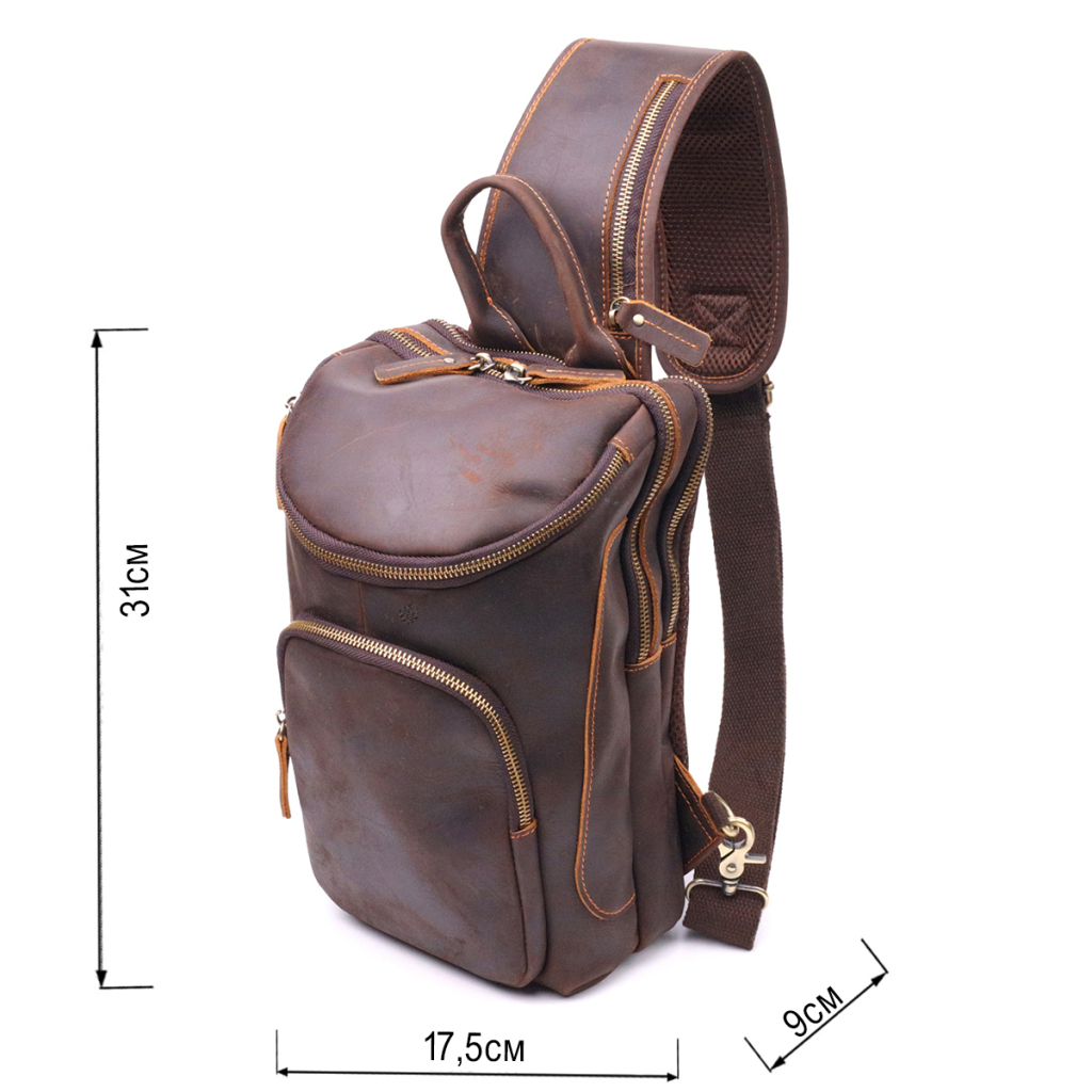 Сумка Vintage Вінтажна чоловіча через плече з натуральної шкіри Коричнева (21303) - зображення 3