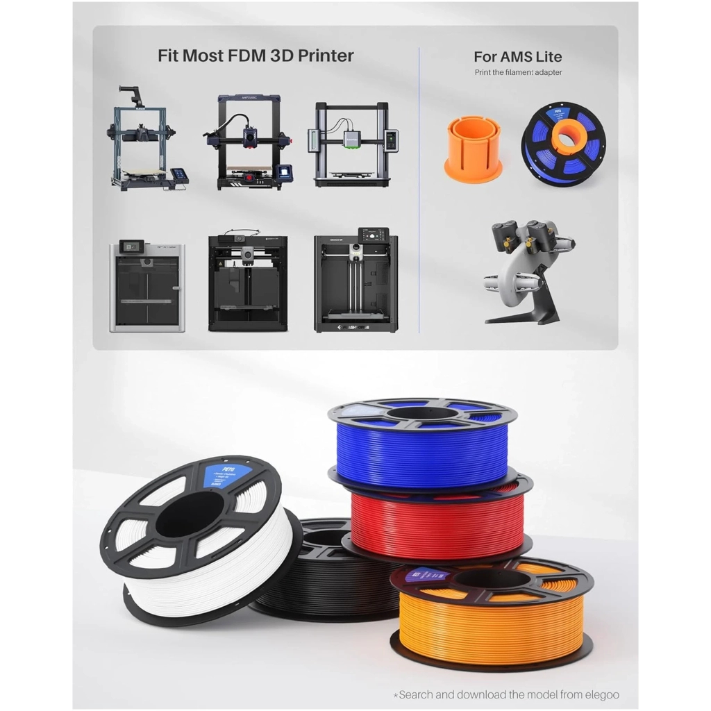 Пластик для 3D-принтера ELEGOO PETG 1кг, 1.75мм, transparent (50.203.0394) - зображення 3