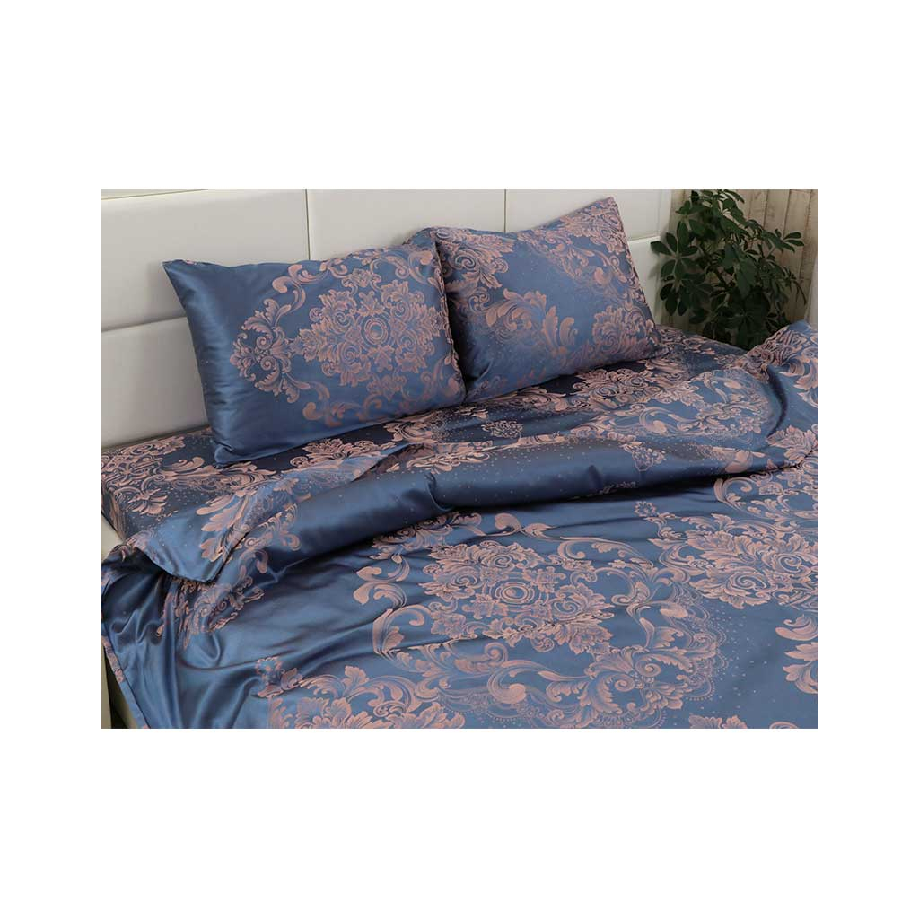 Постільна білизна Руно АЖ Блакитна сатин набивна двоспальна (655.137АЖ_Блакитна) - зображення 3