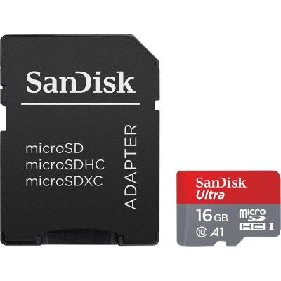 Карта пам'яті SanDisk 16GB microSDHC class 10 UHS-I A1 Ultra (SDSQUAR-016G-GN6IA) - зображення 1