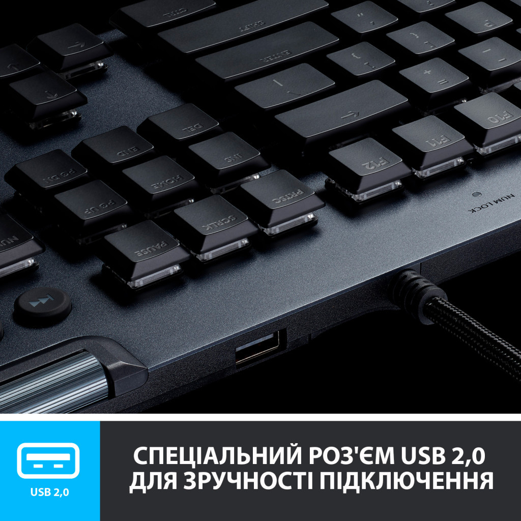 Клавіатура Logitech G815 Lightsync RGB Mechanical GL Linear USB UA Black (920-009008) - зображення 11