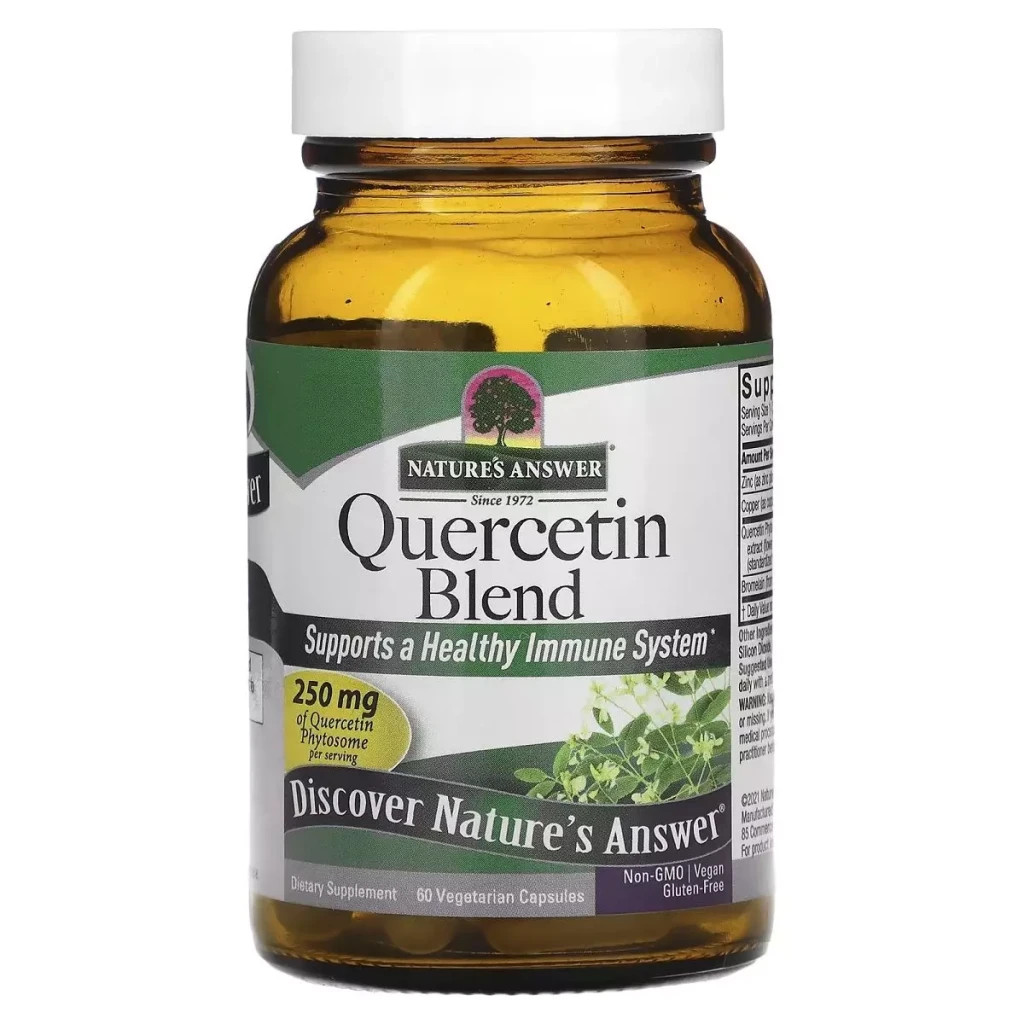 Вітамінно-мінеральний комплекс Nature's Answer Кверцетин, 250 мг, Quercetin Blend, 60 вегетаріанських капсул (NTA-16531) - зображення 1
