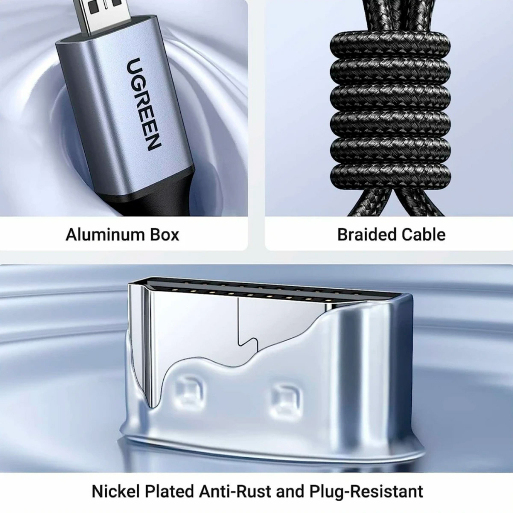 Кабель мультимедійний HDMI M to HDMI micro M 1.0m V2.1 8K60Hz HD164 black UGREEN (15516) - зображення 8