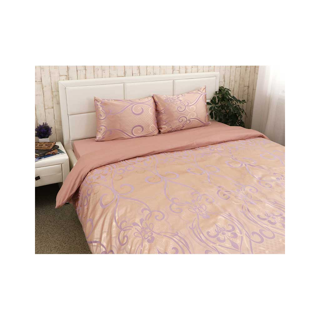 Постільна білизна Руно Beige сатин набивна євро (845.137АЖ_Бежева) - зображення 1