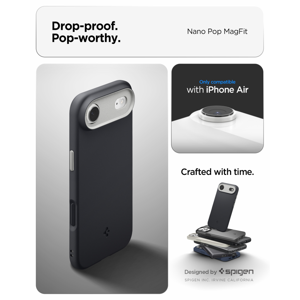Чохол до мобільного телефона Spigen Nano Pop MagFit iPhone 17 Air Black Sesame (ACS10301) - зображення 7