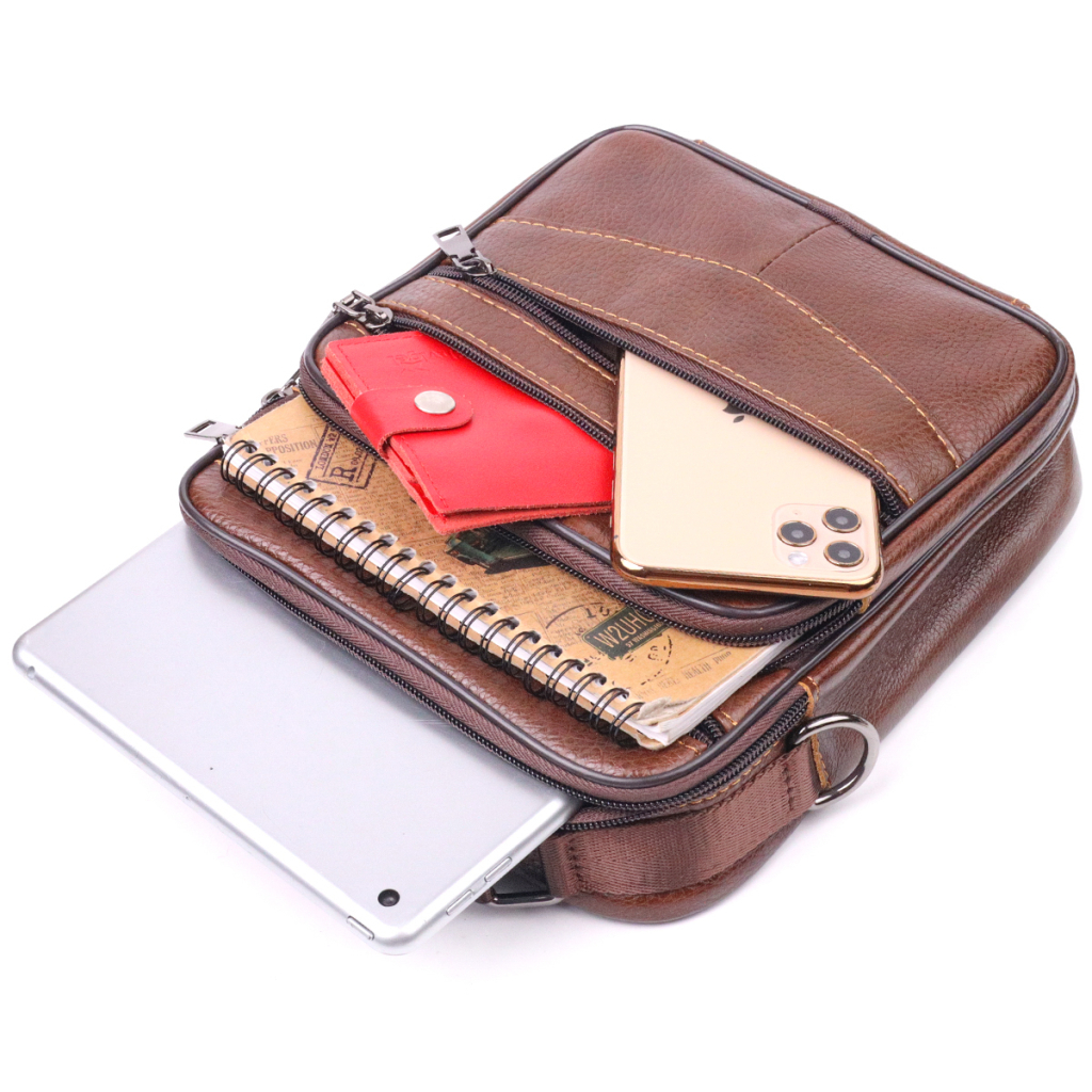 Сумка Vintage Чоловіча з натуральної шкіри Коричнева (21275) - зображення 7