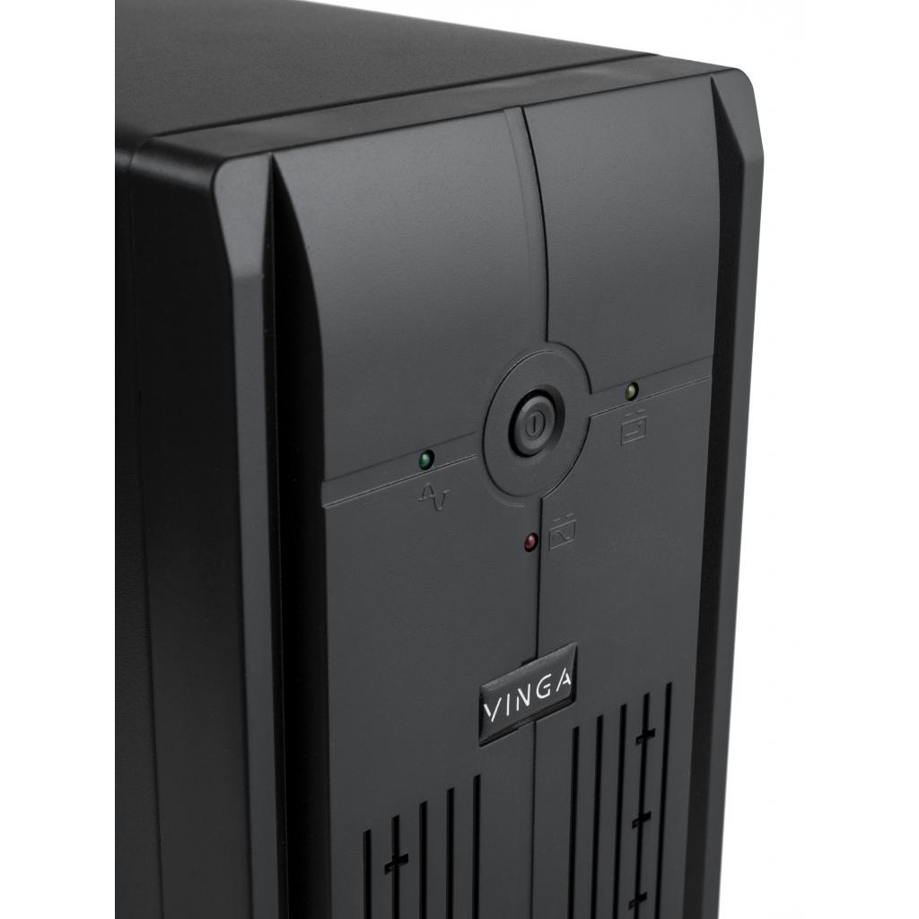Пристрій безперебійного живлення Vinga LED 650VA metal case with USB (VPE-650PRMU) - зображення 5
