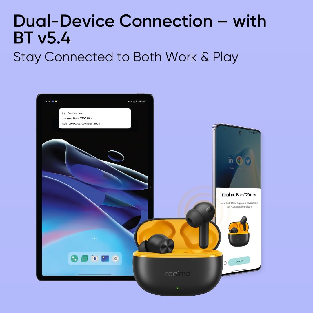 Bluetooth-гарнітура Realme Buds T200 Lite Volt Black_EU - зображення 7