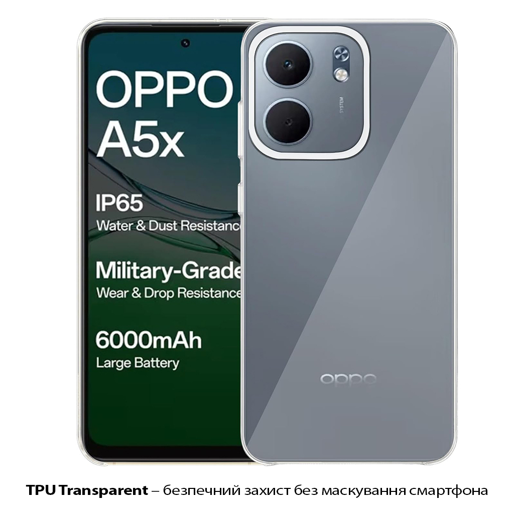 Чохол до мобільного телефона BeCover Silicone Oppo A5x 4G/5G Transparent (713789) - зображення 2