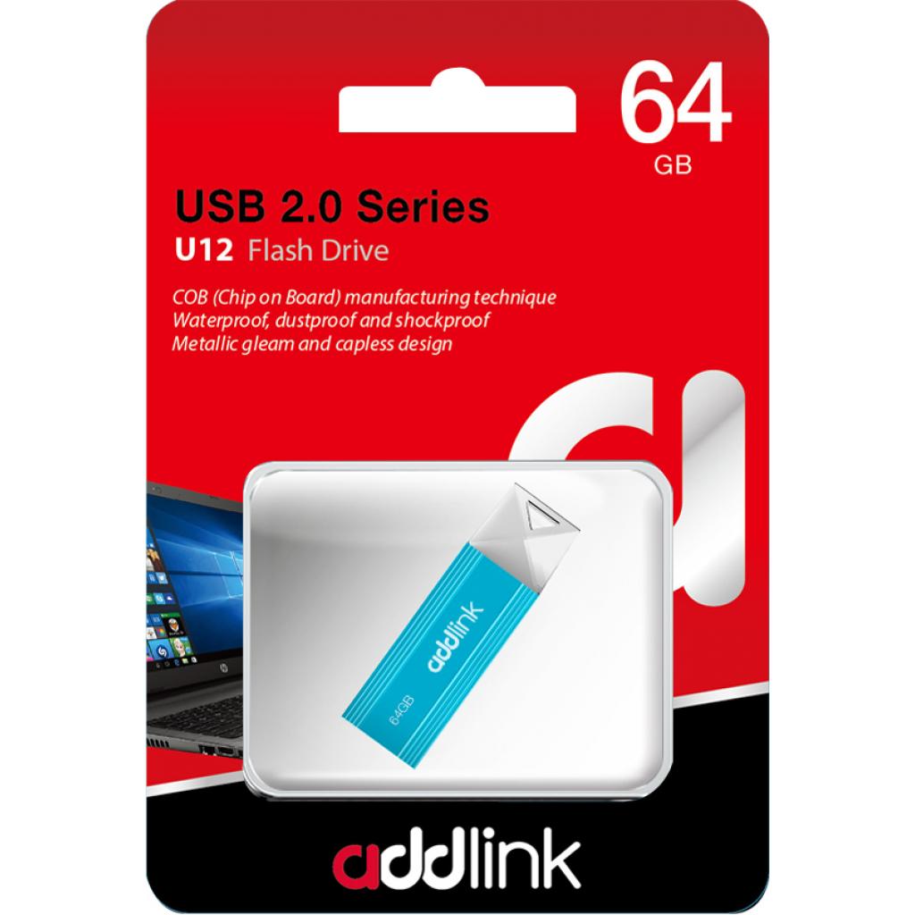 USB флеш накопичувач AddLink 64GB U12 Aqua USB 2.0 (ad64GBU12A2) - зображення 2