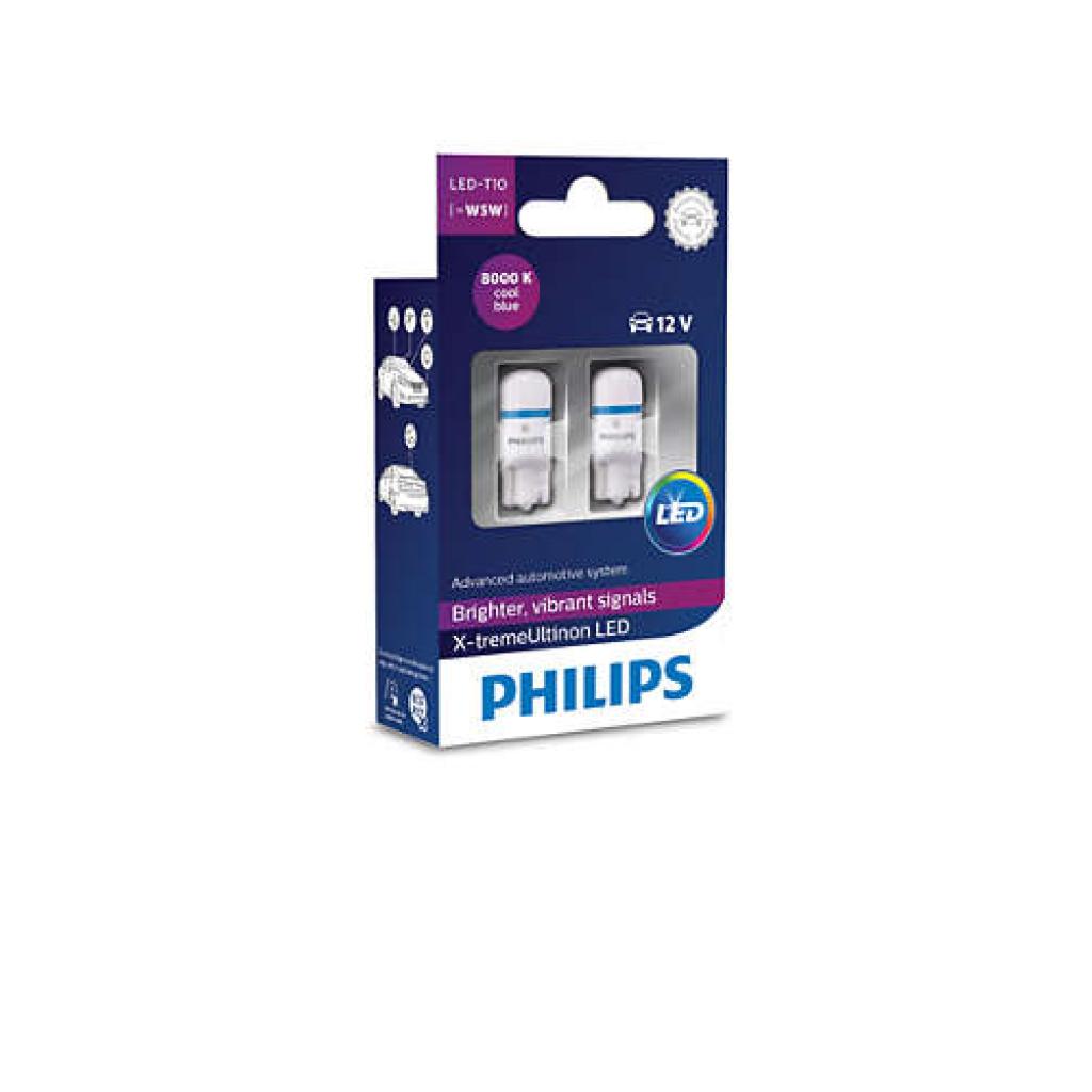 Автолампа Philips W5W X-treme Ultinon LED, 8000K, 2шт/блістер (127998000KX2) - зображення 1