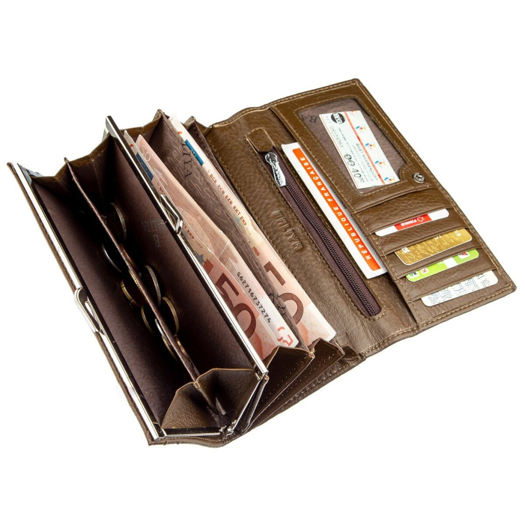 Гаманець Baliya Зі стразом жіночий шкіряний Коричневий (18977) - зображення 3