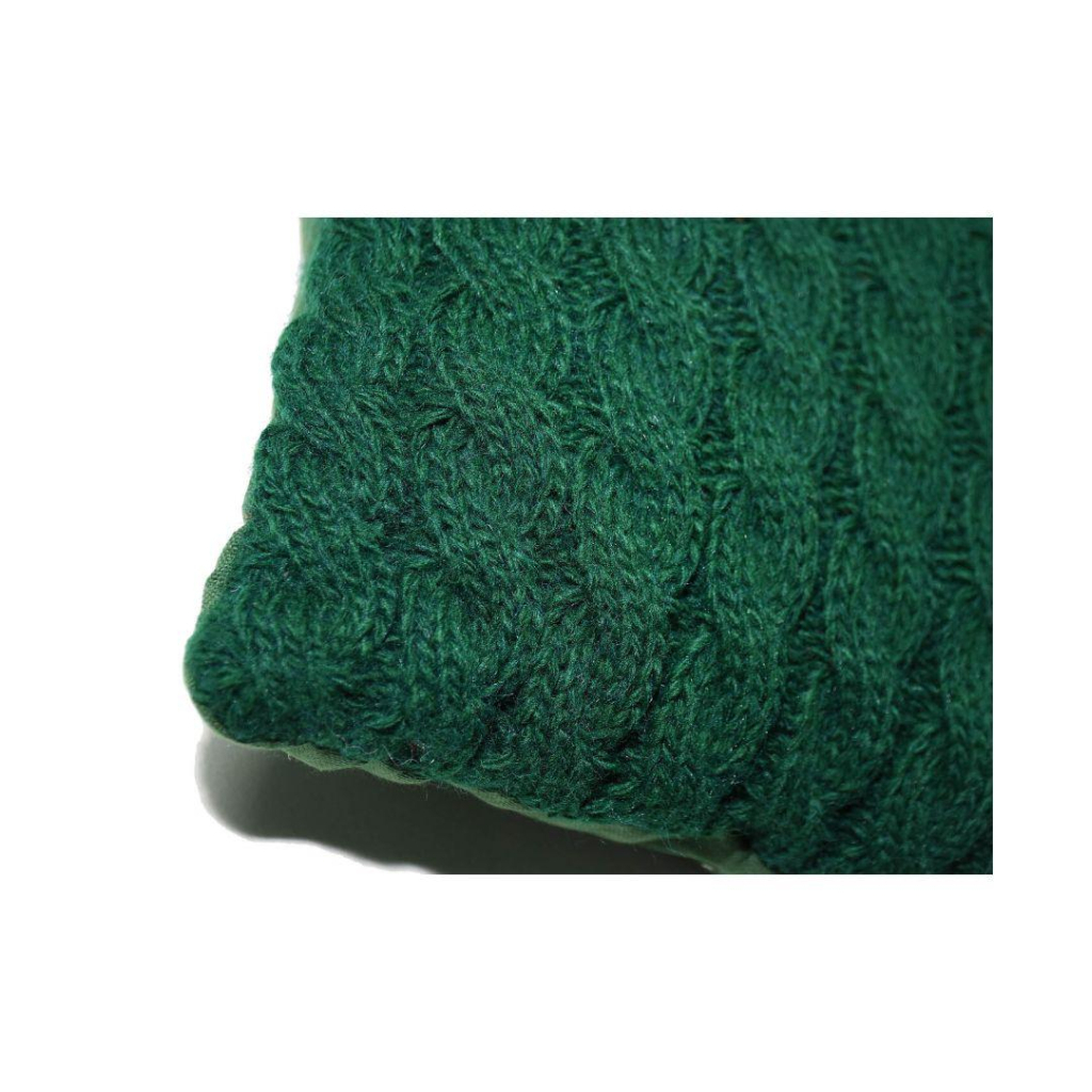 Подушка Прованс в'язана декоративна Коси зелена 33х33 см (027423) - зображення 2