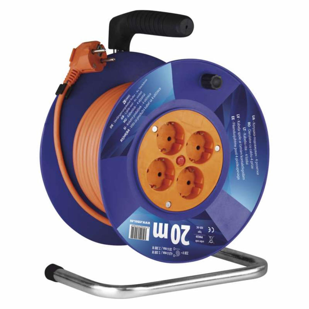 Мережевий подовжувач EMOS катушка 4 роз., 20 м (P09220) - зображення 4