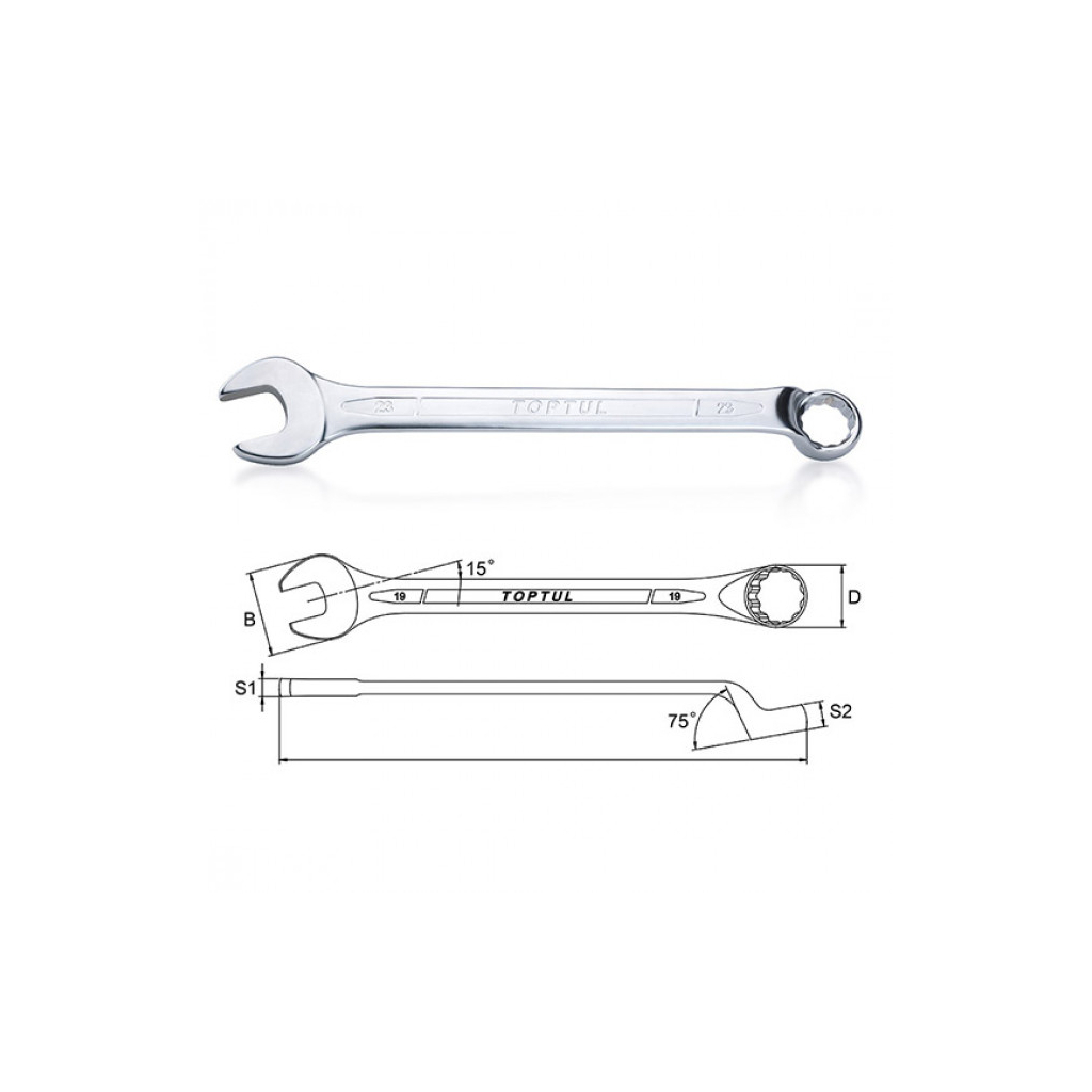 Ключ Toptul комбінований (кут 75°) 18мм (AAEN1818) - зображення 2