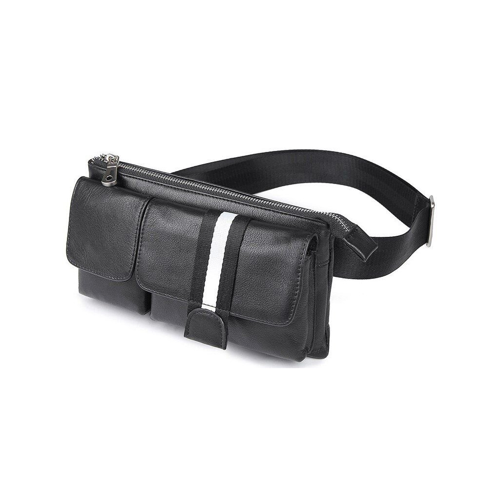 Сумка Vintage Поясна шкіряна Чорна (14953) - зображення 2