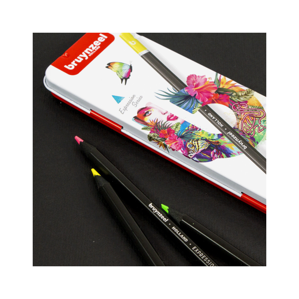 Олівці кольорові Bruynzeel EXPRESSION NEON, 6 кольорів (8712079468408) - изображение 9