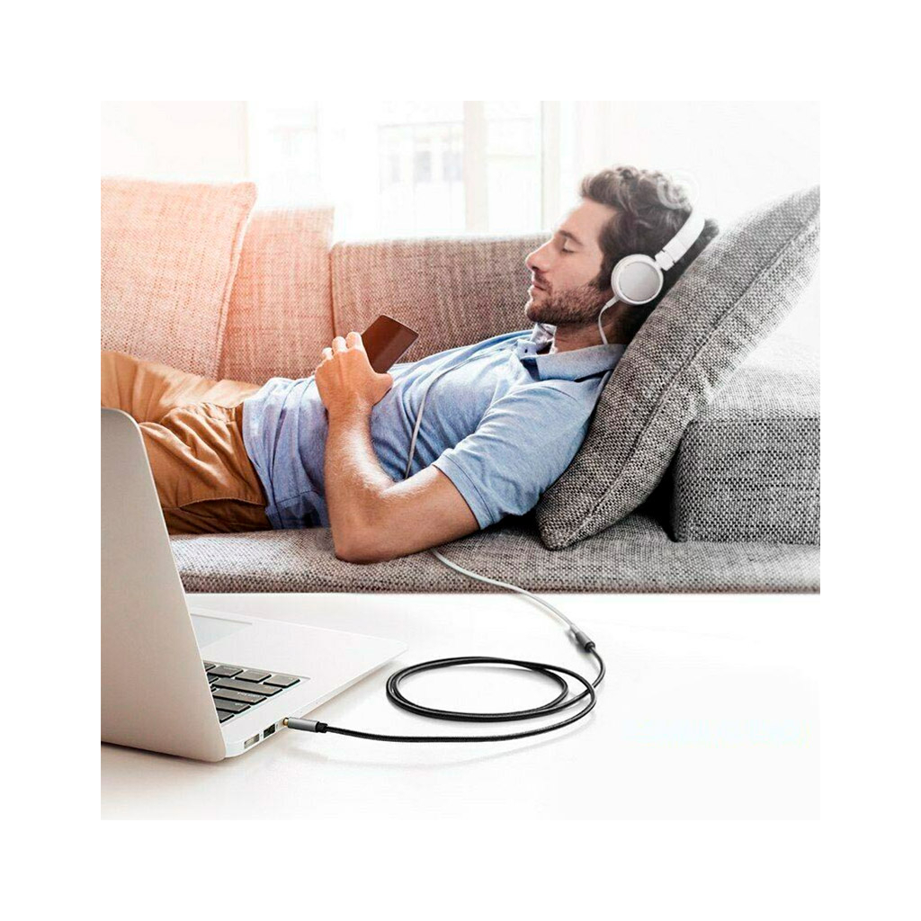 Кабель мультимедійний 3.5mm M to 3.5mm F 2.0m AV118 gray Ugreen (10594) - зображення 12