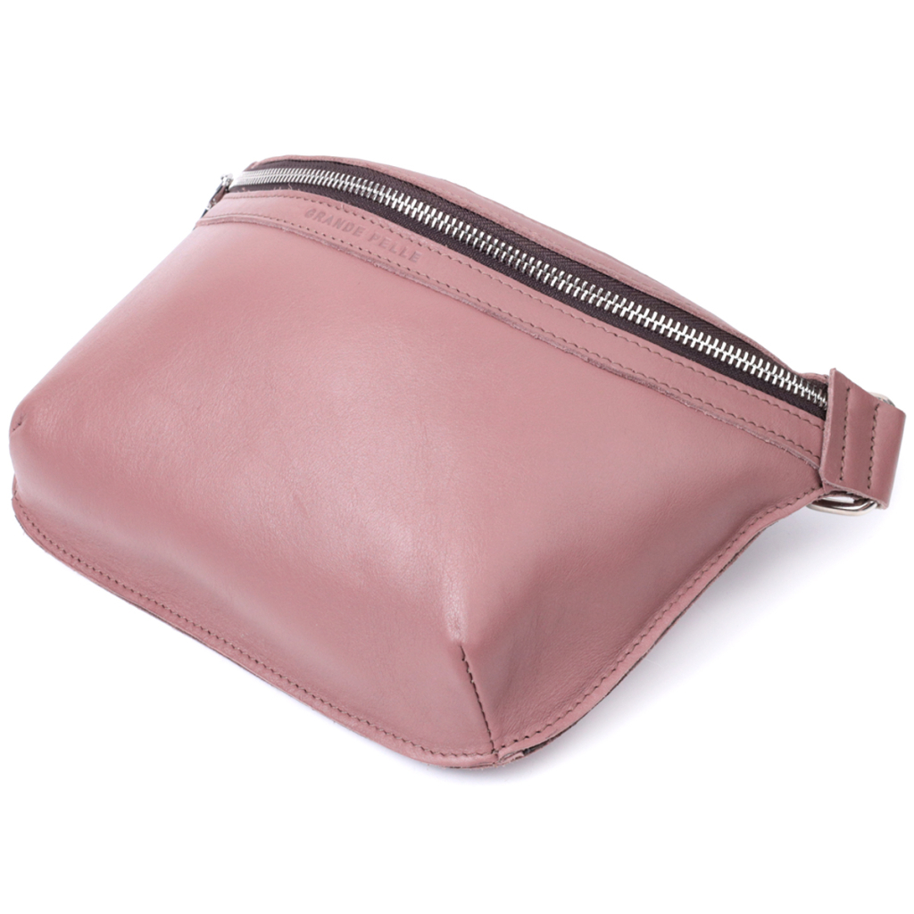 Сумка Grande Pelle Бананка з натуральної шкіри Бежева (22816) - зображення 5