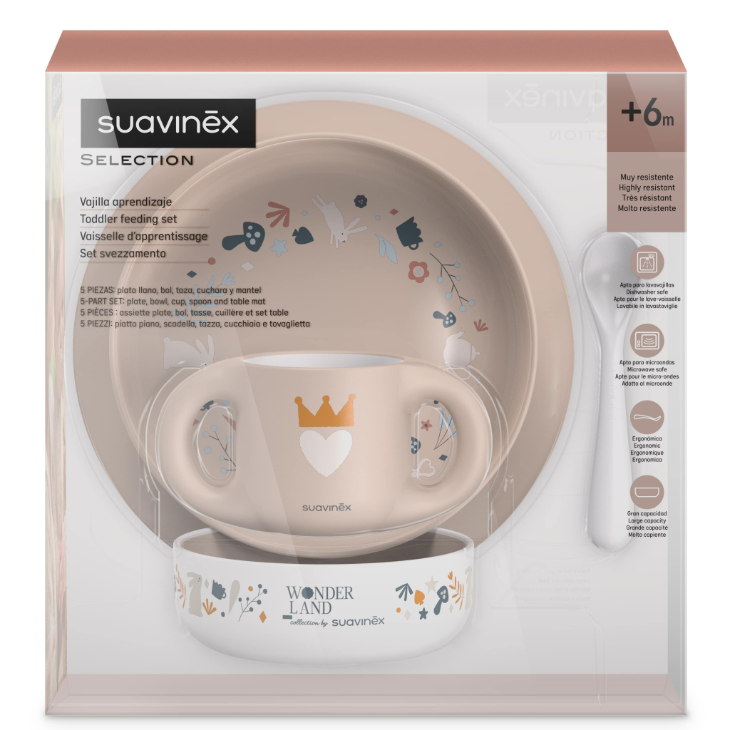 Набір дитячого посуду Suavinex Wonderland +6 міс. світло-рожевий (308808) - зображення 7