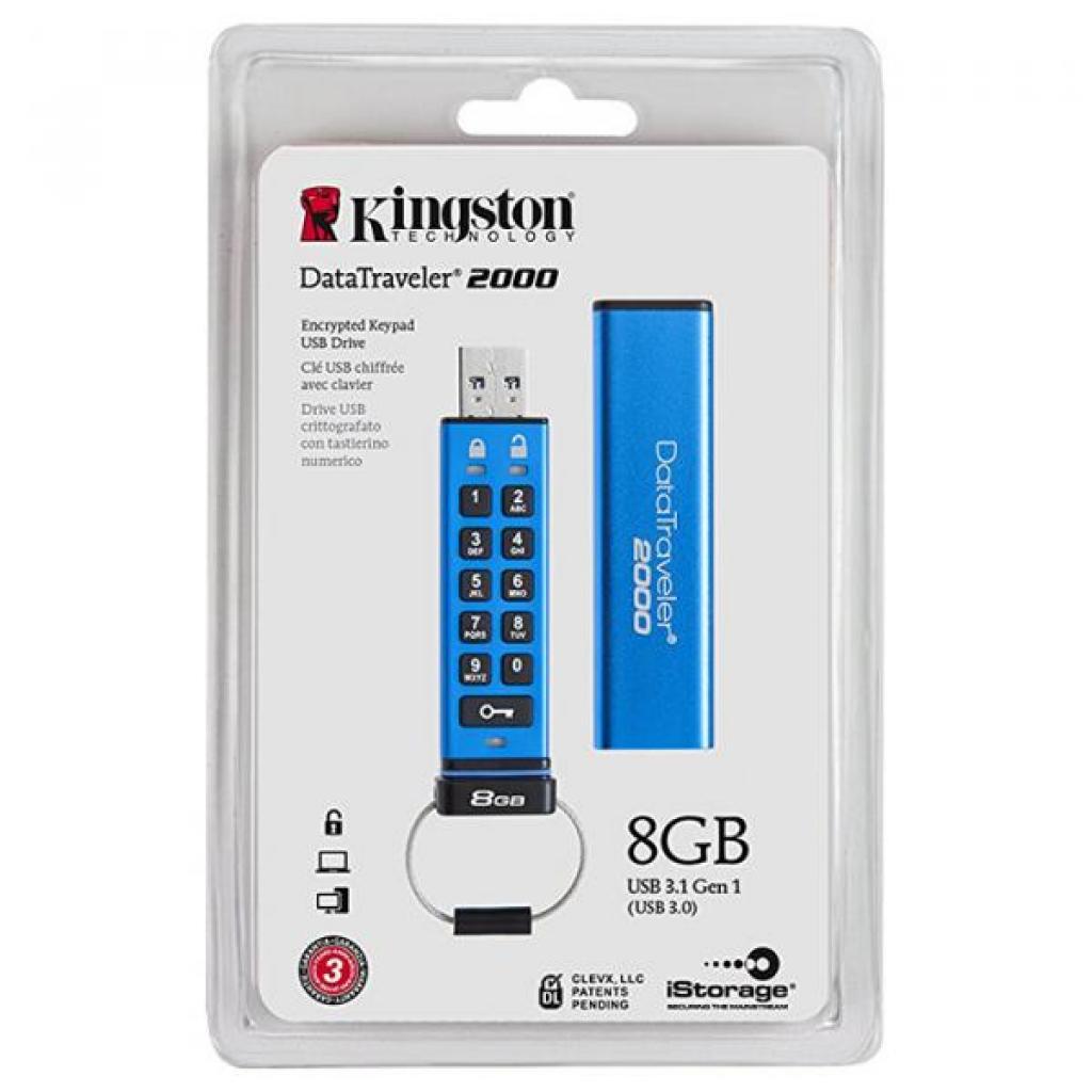 USB флеш накопичувач Kingston 8GB DataTraveler 2000 Metal Security USB 3.0 (DT2000/8GB) - зображення 5