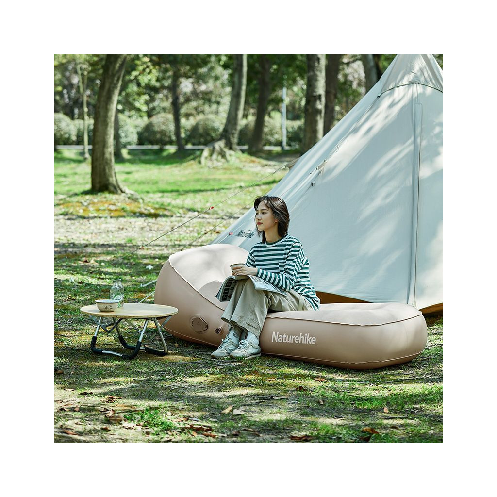 Матрац надувний Naturehike CNH22DZ027 з підголовником та помпою 180 х 76 см бежевий (6975641885450) - зображення 6
