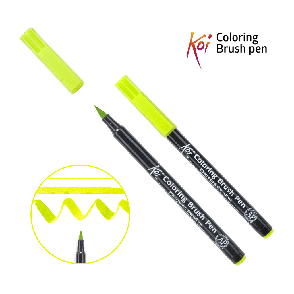 Художній маркер KOI Маркер-пензель акварельний Жовто-зелений, 27 (084511393240) - зображення 1