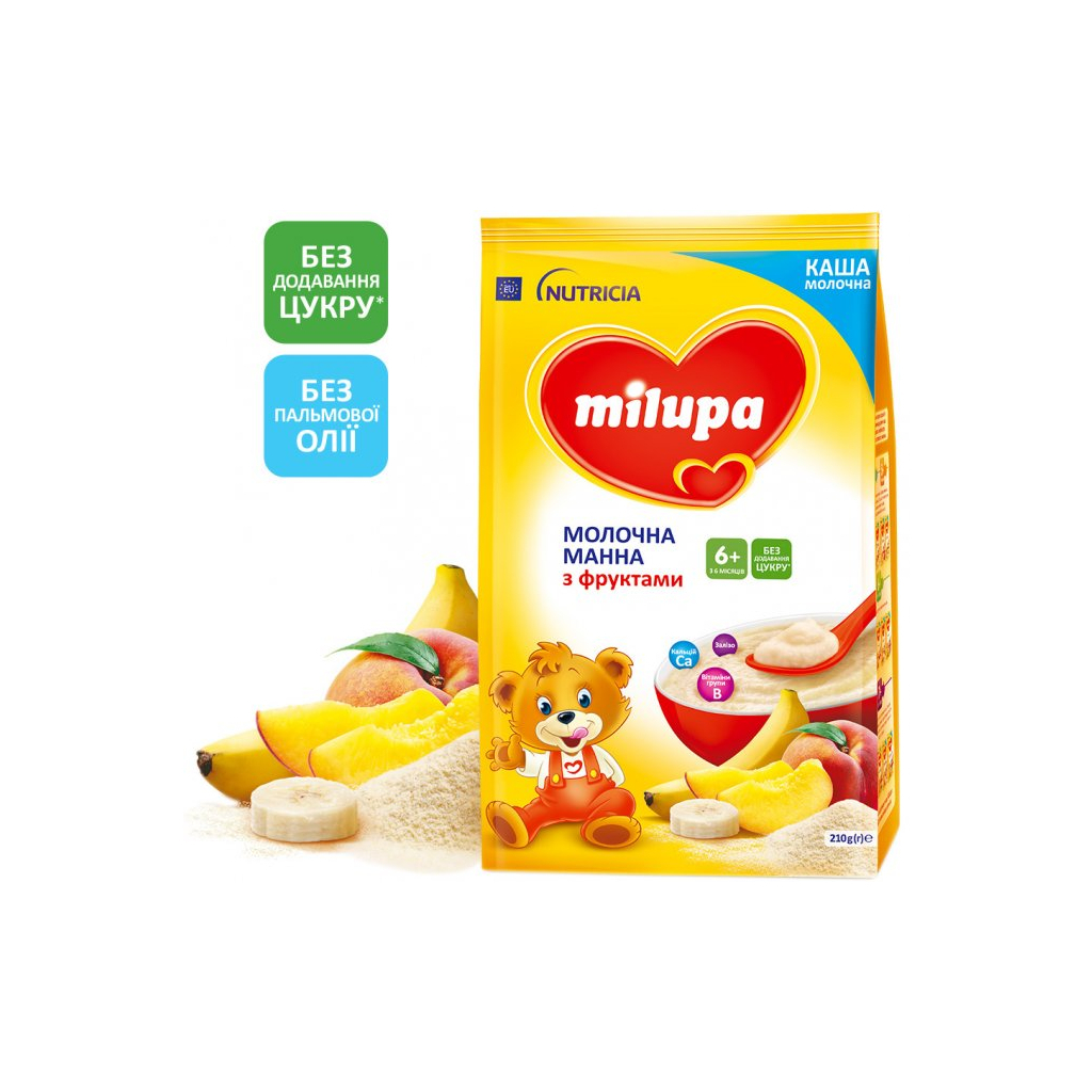 Дитяча каша Milupa Молочна Манна з фруктами 210 г (5900852930041) - изображение 1