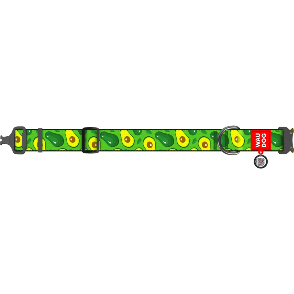Нашийник для тварин WAUDOG Nylon з QR паспортом "Авокадо" металева пряжка-фастекс XXL (4535-0048) - зображення 3