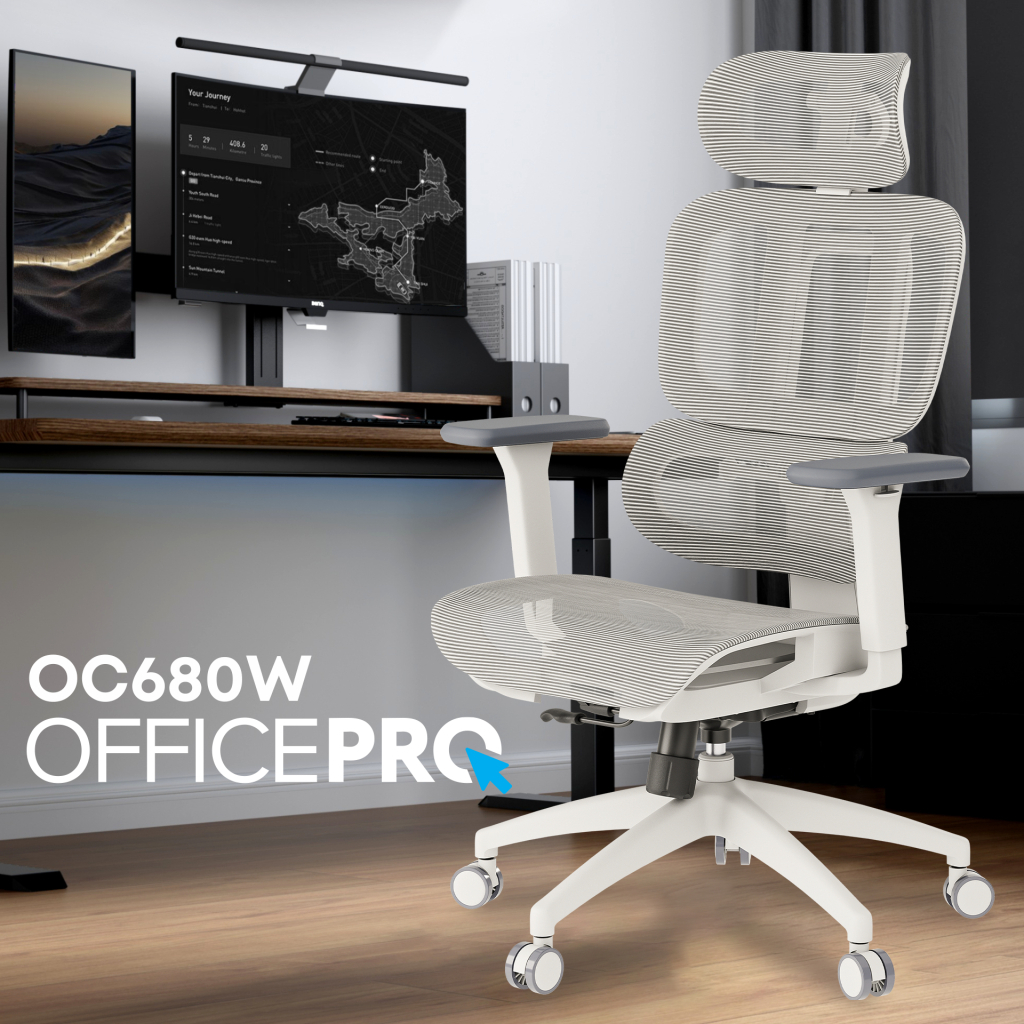 Офісне крісло OfficePro Skyline OC680-W-LG-LG (OC680-W-LG-LG) - зображення 9