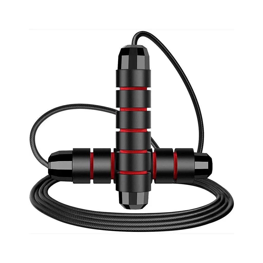 Скакалка PowerPlay 4210 швидкісна Чорна (PP_4210_Black/Red) - зображення 2