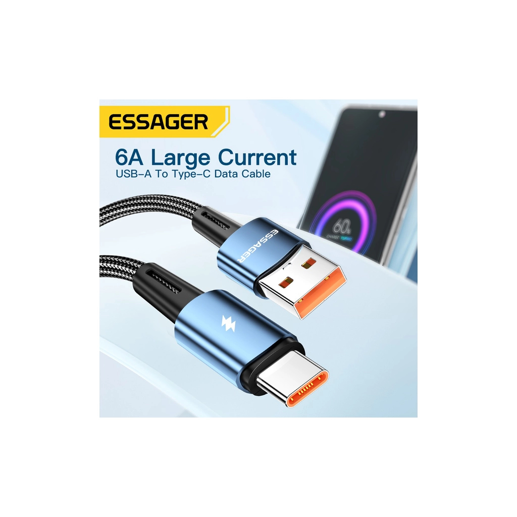 Дата кабель USB 2.0 AM to USB-C 1.0m 120W blue Essager (EXC120-CG03-P) - picture 8