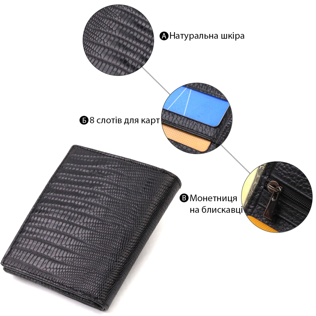 Портмоне Canpellini З натуральної шкіри Чорне (21739) - зображення 4