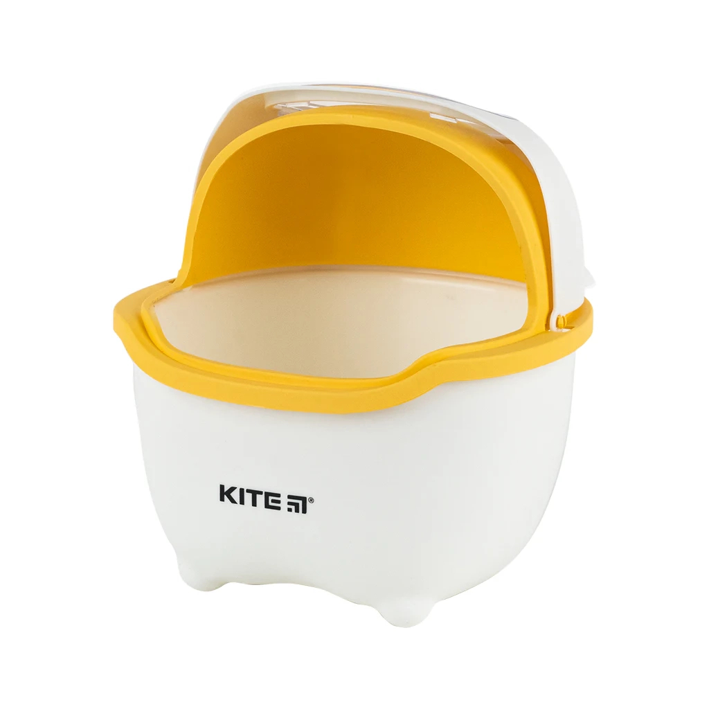 Кошик для паперів Kite Настільний контейнер для сміття, біло-помаранчевий (K24-009-8) - зображення 3