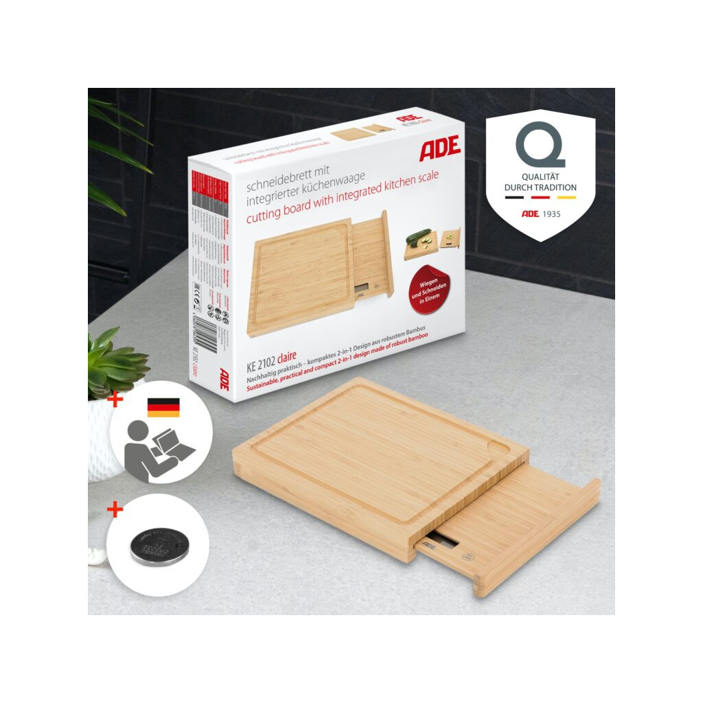 Дошка для нарізання АDЕ Claire із вбудованими кухонними вагами (KE2102) - зображення 3
