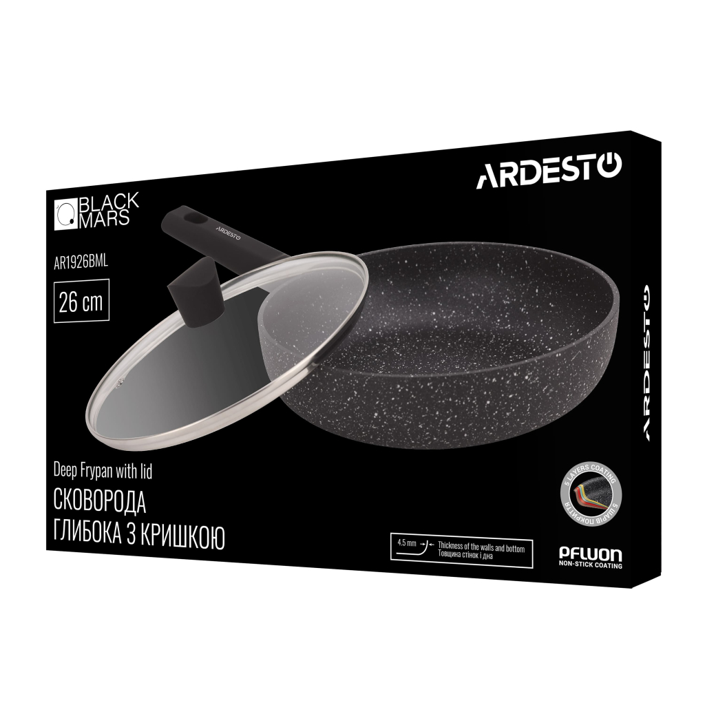 Сковорода Ardesto Black Mars Alcor, 26см, алюміній, чорний (AR1926BML) - зображення 10