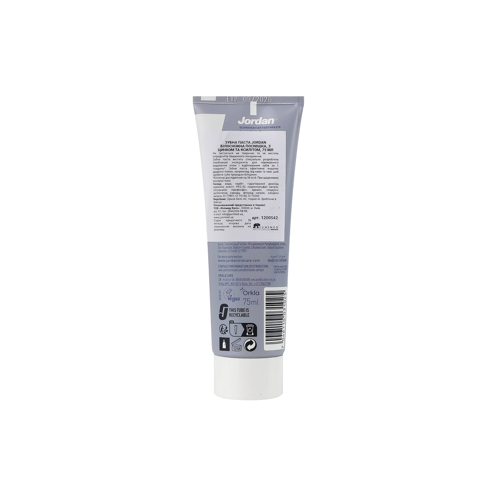 Зубна паста Jordan Stay Fresh White Smile Білосніжна усмішка 75 мл (7046110031025) - изображение 4