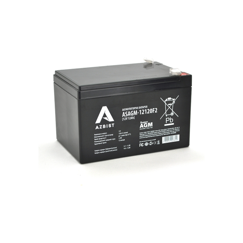 Батарея до ДБЖ AZBIST 12V 12 Ah Super AGM (ASAGM-12120F2) - зображення 1