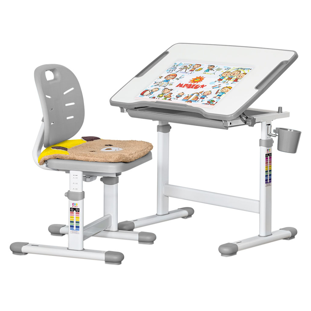 Парта зі стільцем Evo-kids Grey (Evo-06 Ergo G) - изображение 1