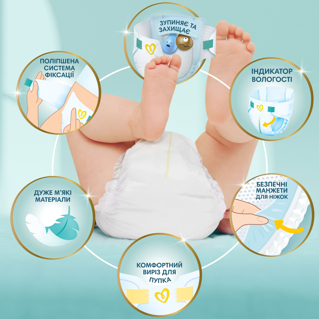 Підгузки Pampers Premium Care Розмір 2 (4-8 кг) 136 шт (8006540855812) - зображення 3