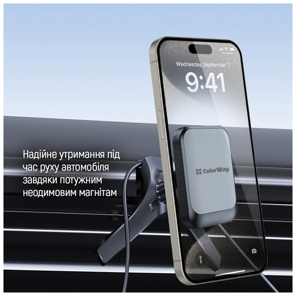 Універсальний автотримач ColorWay Magnetic Air Vent-6 (360° rotation) Gray (CW-CHM16-GR) - изображение 12