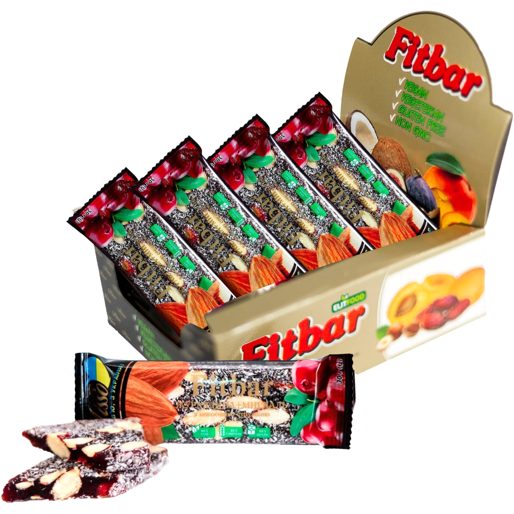 Батончик Misso Fitbar Журавлина и Мигдаль 30 г (4820232570449) - зображення 4