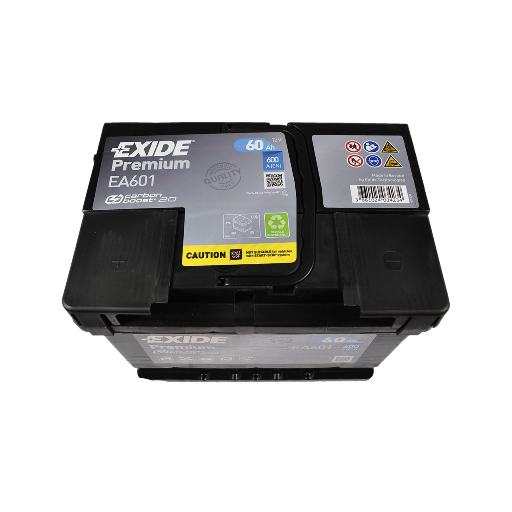 Акумулятор автомобільний EXIDE PREMIUM 60A (EA601) - зображення 2