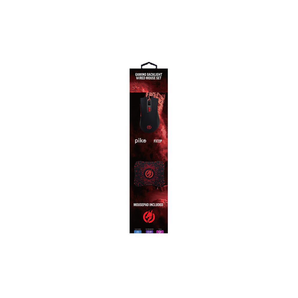 Мишка Piko FX72 USB Black + килимок для мишки (1283126489495) - зображення 4