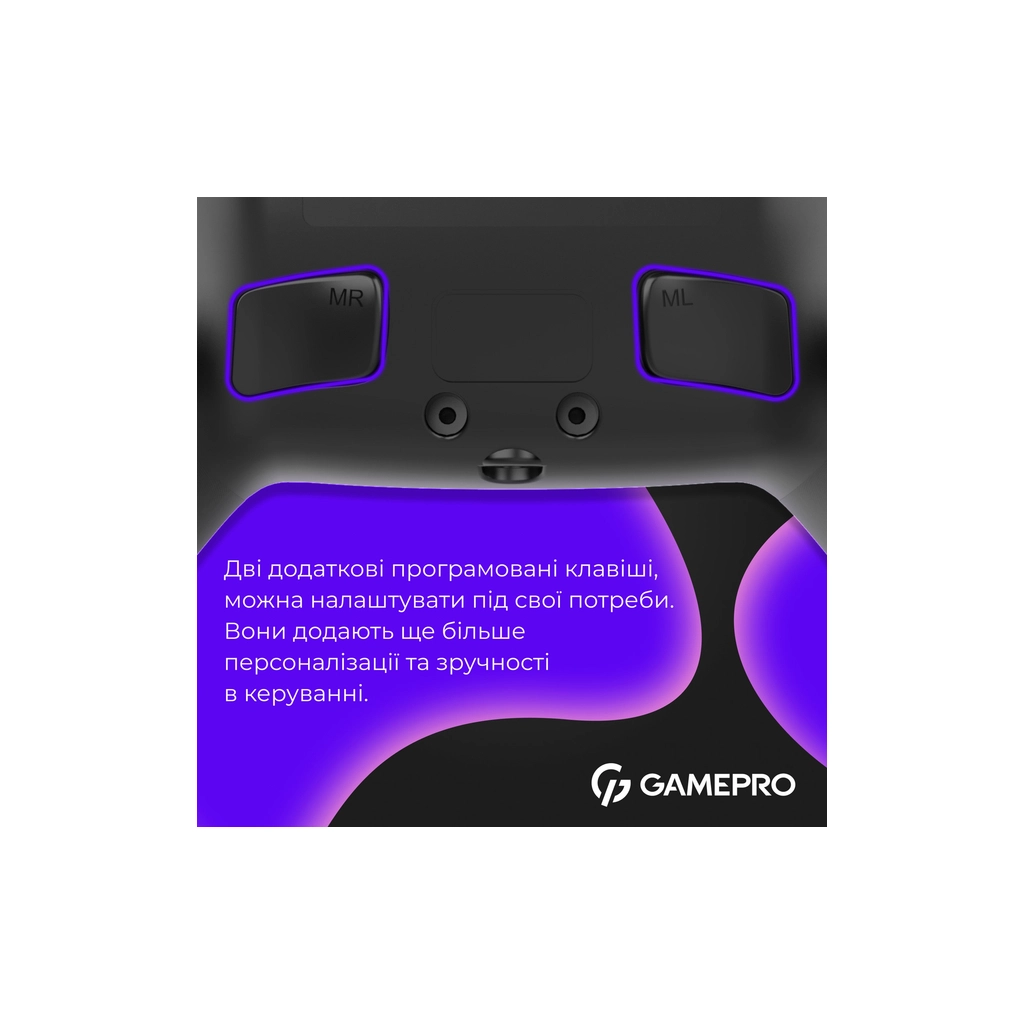 Геймпад GamePro GPS13B BT 5.3/USB/PC/iOS/Android/PS3/PS4 RGB Black (GPS13B) - зображення 7