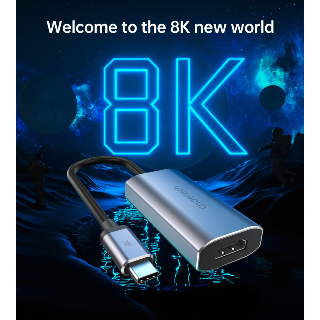 Перехідник USB-C to HDMI 8K 60 Hz Choetech (HUB-H16-GY) - изображение 6