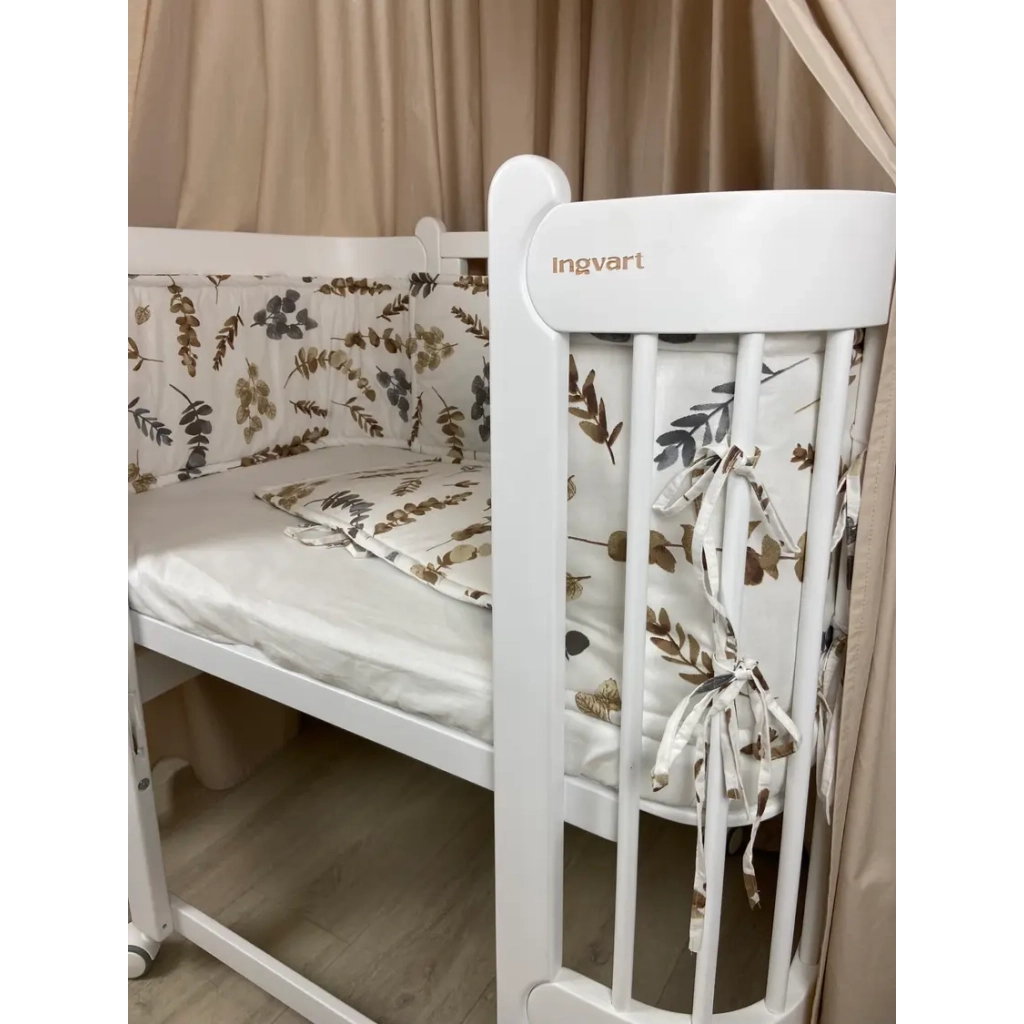 Ліжечко Ingvart трансформер Nika 60 Slim з опускною боковинкою (60х94, 60х120) біле (87290010) - зображення 5