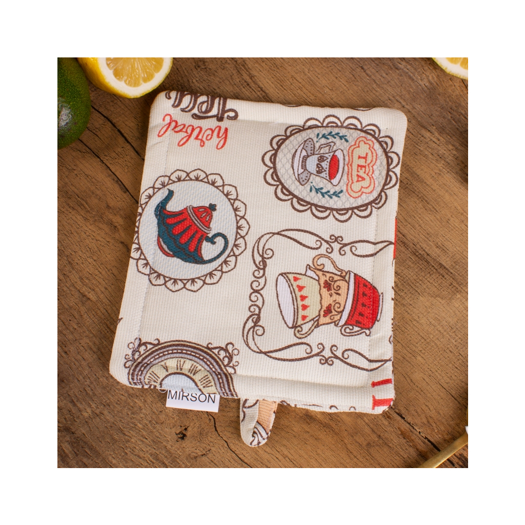 Кухонна прихватка MirSon рогожа/напівпанама №218 - Cream services (2200006754497) - зображення 3