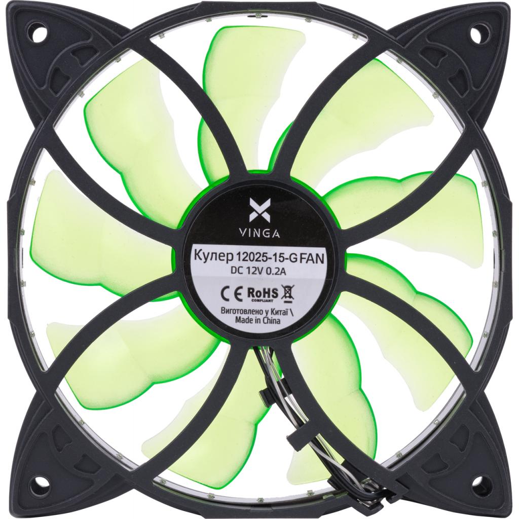 Кулер до корпусу Vinga 12025-15-G - зображення 8