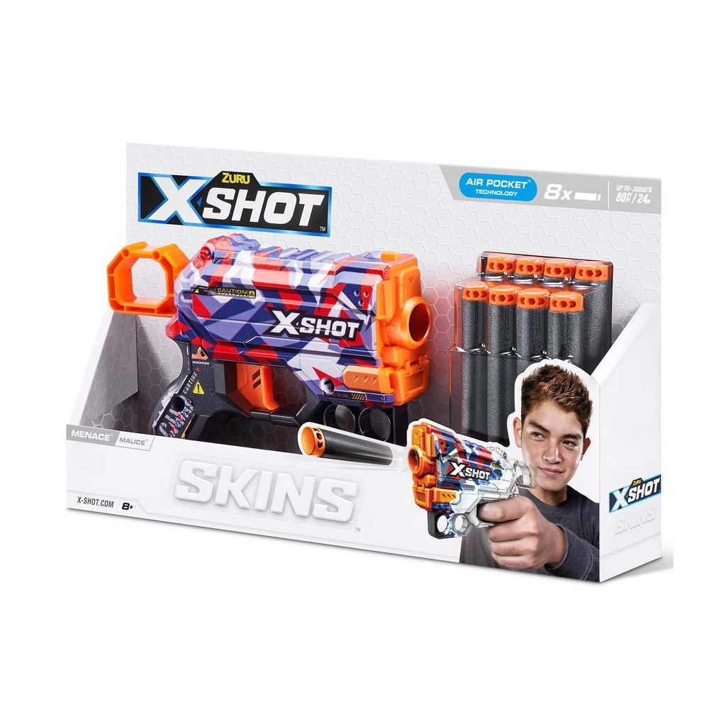Іграшкова зброя Zuru X-Shot Швидкострільний бластер Skins Menace Malice (8 патронів) (36515M) - зображення 3